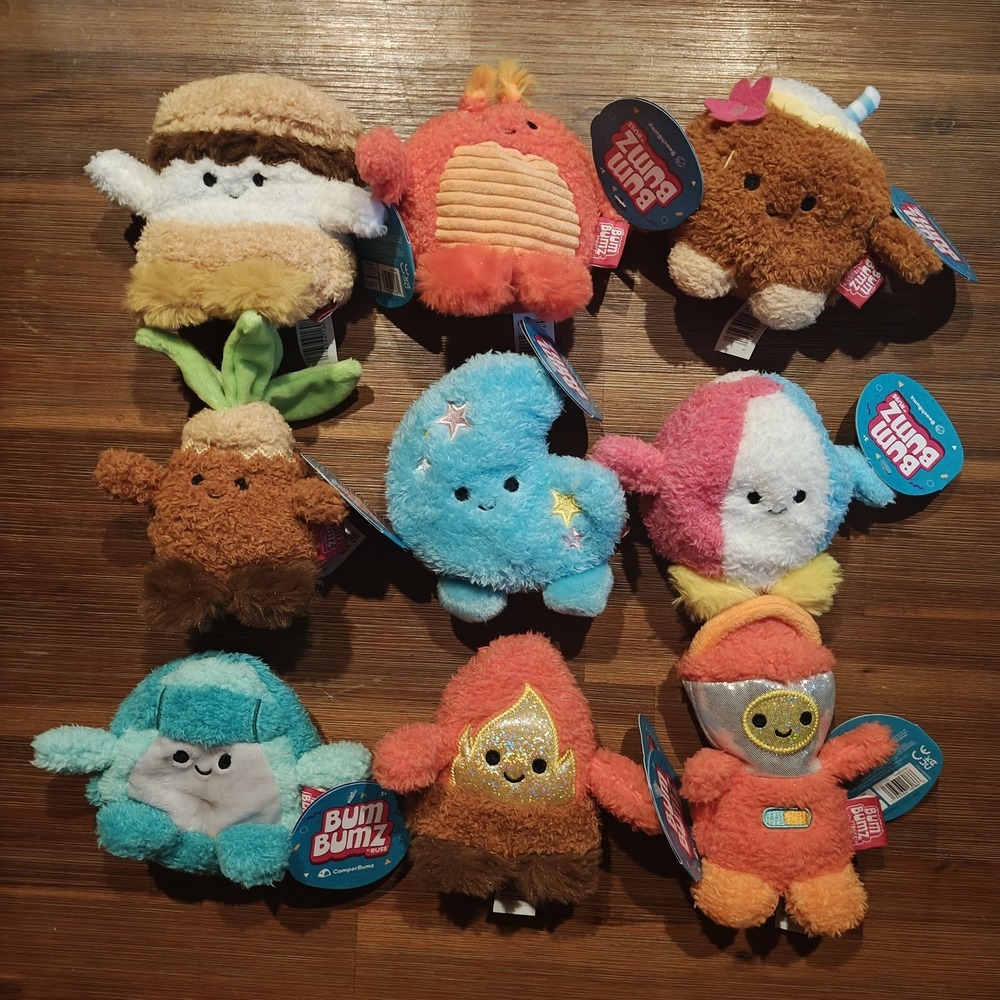Lot of 9 Bum Bumz Russ Kellytoy Mason Pedro Brad Priyal Skylar Charo Leilana D32